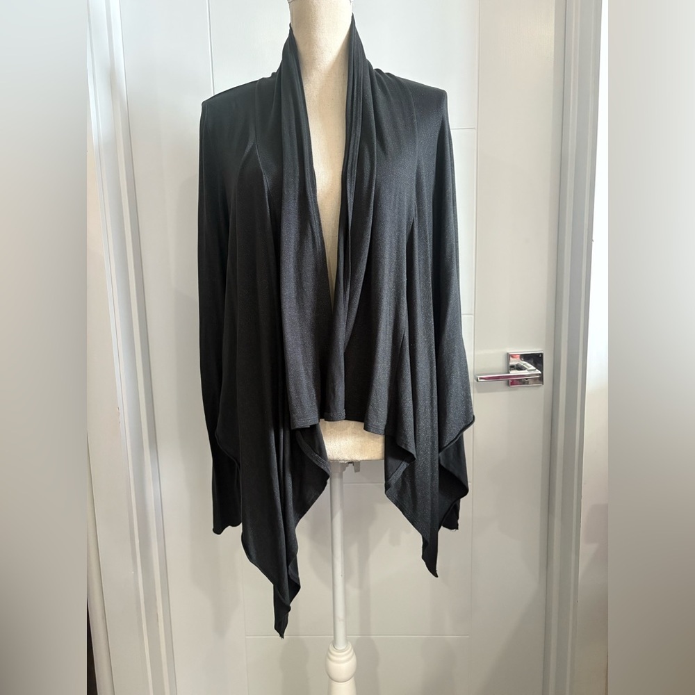 Babakul Sz S Speckled Women's Forest Green Open Front Cardigan